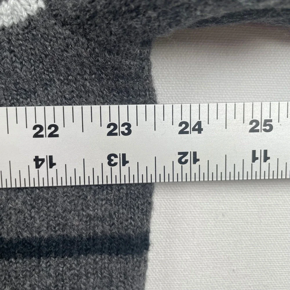 Banana‎ Republic Mens XL Sweater Black Gray Striped Cotton Blend Crew Neck